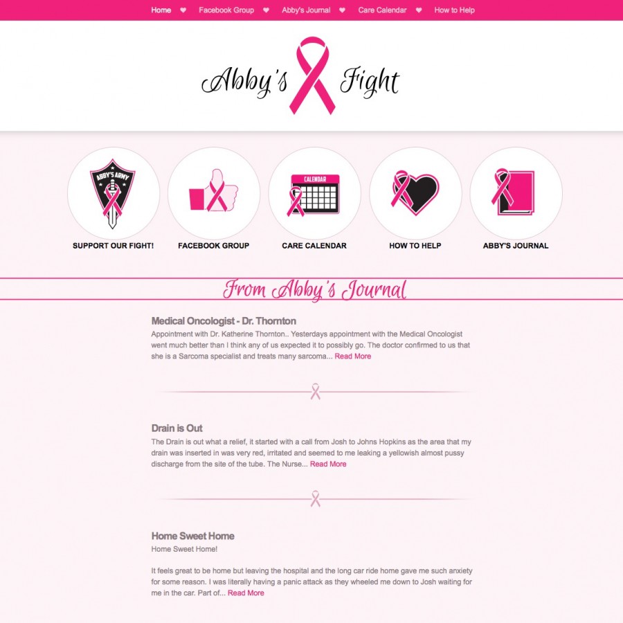 Home Page design of abbysfight.com